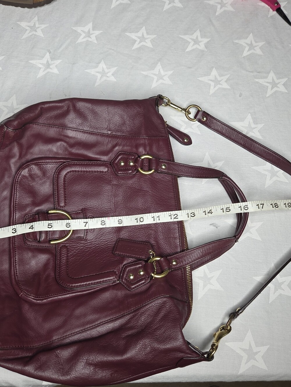 Coach Bag F1373-F25151 Leather Buckle Satchel Shoulder Burgundy F25151 - Picture 16 of 16